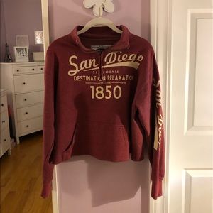 Maroon Cropped Sweatshirt